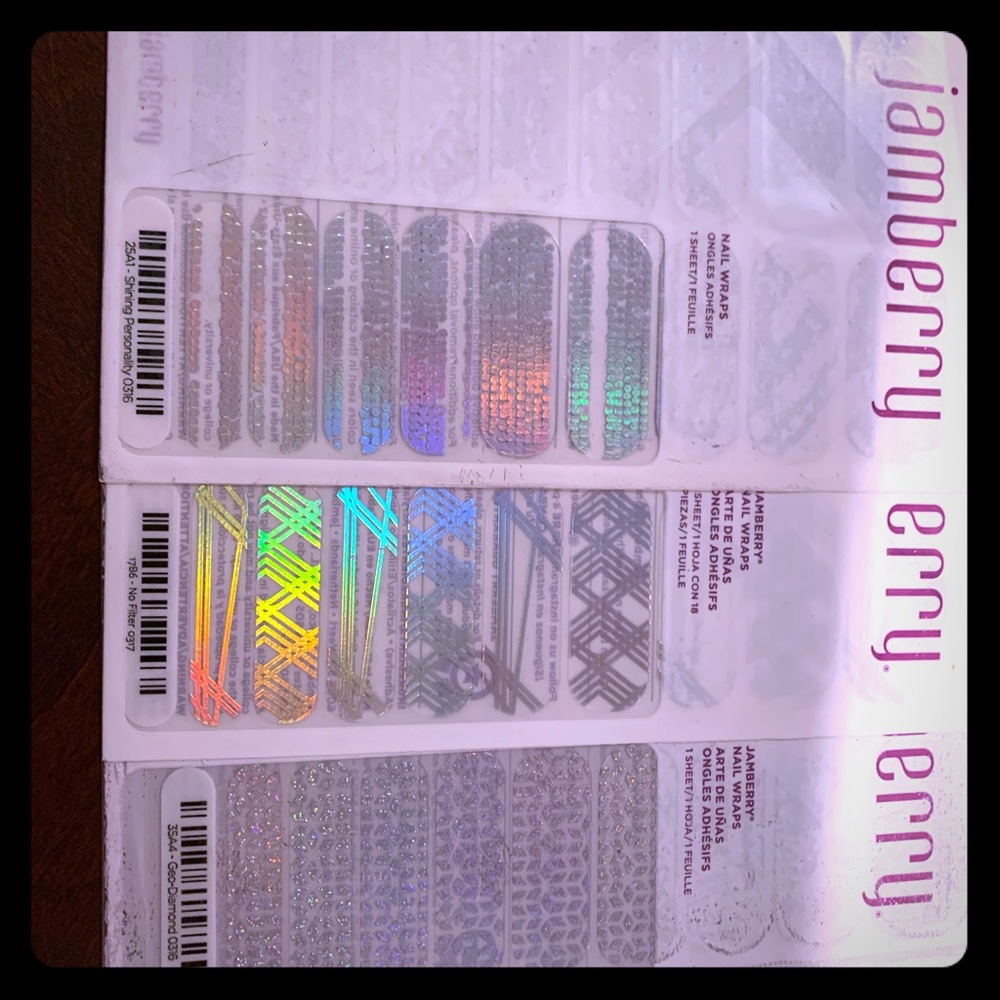 Jamberry holo wraps.